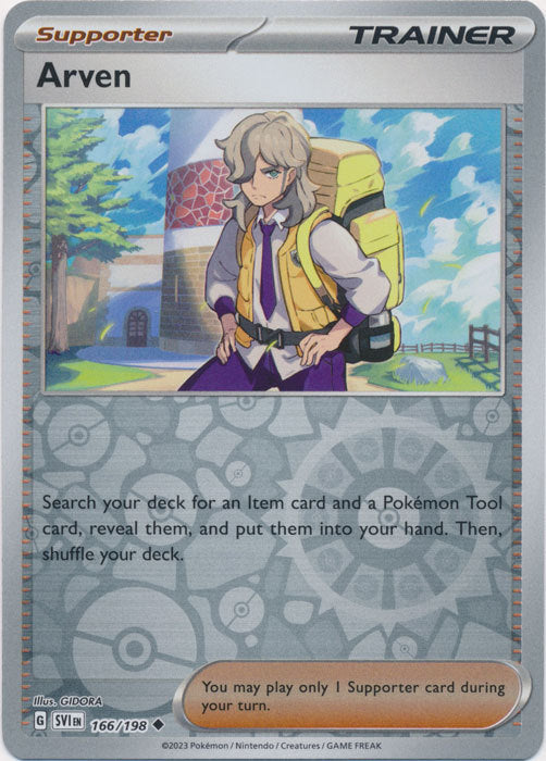 Karta Pokémon - Scarlet & Violet - 166/198 - Arven (Reverse Holo)