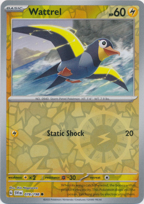 Karta Pokémon - Scarlet & Violet - 078/198 - Wattrel (Reverse Holo)