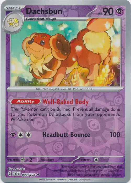 Scarlet & Violet (Reverse Holo) (92) Karta Pokémon - Scarlet & Violet - 099/198 - Dachsbun (Reverse Holo) - obrazek 1
