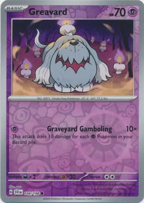 Karta Pokémon - Scarlet & Violet - 104/198 - Greavard (Reverse Holo)