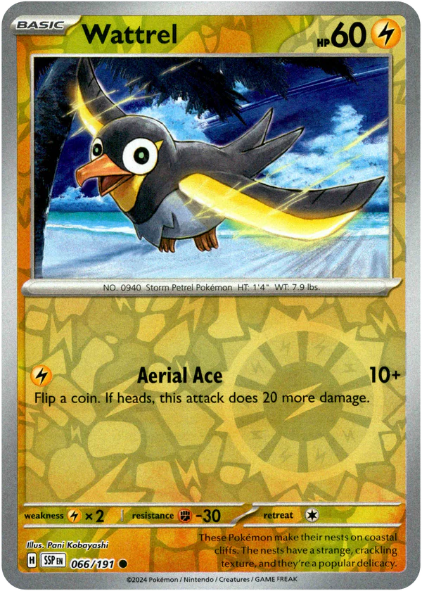 Karta Pokémon - Surging Sparks - 066/191 - Wattrel (Reverse Holo)