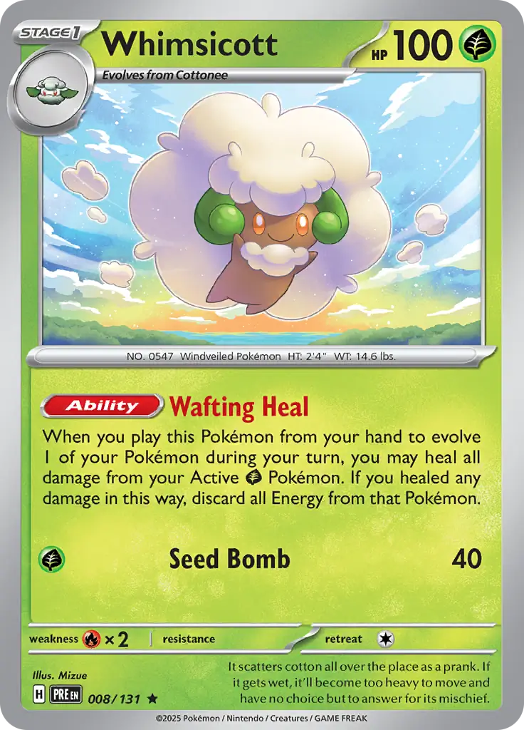 Prismatic Evolutions - 008/131 - Whimsicott (Holo)