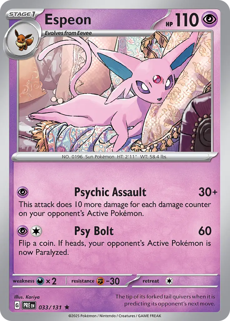 Karta Pokémon - Prismatic Evolutions - 033/131 - Espeon (Holo)