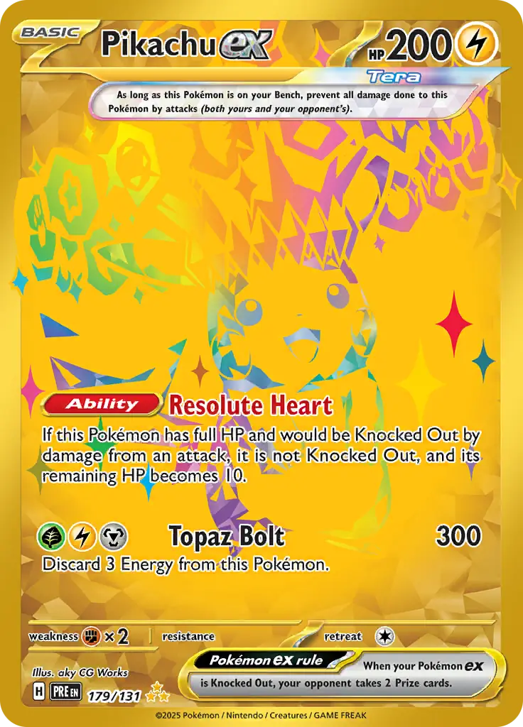 Prismatic Evolutions - 179/131 - Pikachu ex (złota)