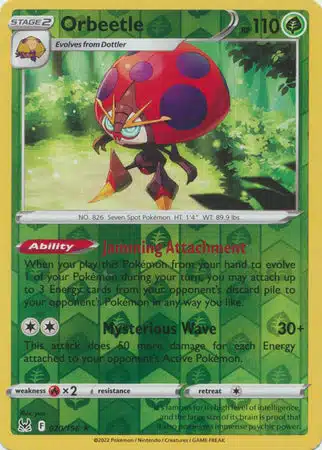 Grass - Lost Origin (Reverse Holo) (20) Karta Pokémon - Lost Origin - 020/196 - Orbeetle (Reverse Holo) - obrazek 1