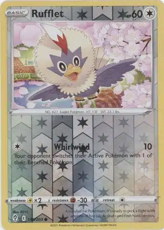 Colorless - Evolving Skies (Reverse Holo) (12) Karta Pokémon - Evolving Skies - 136/203 - Rufflet (Reverse Holo) - obrazek 1