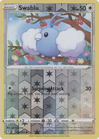Colorless - Evolving Skies (Reverse Holo) (8) Karta Pokémon - Evolving Skies - 132/203 - Swablu (Reverse Holo) - obrazek 1