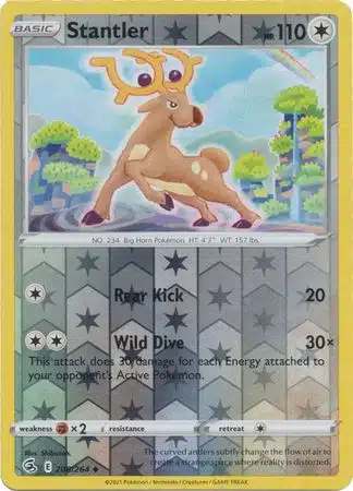 Colorless - Fusion Strike (Reverse Holo) (9) Karta Pokémon - Fusion Strike - 208/264 - Stantler (Reverse Holo) - obrazek 1