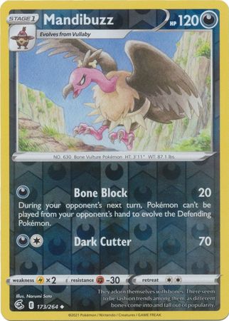 Karta Pokémon - Fusion Strike - 173/264 - Mandibuzz (Reverse Holo)