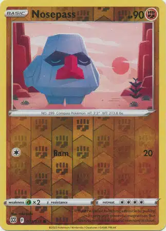 Karta Pokémon - Brilliant Stars - 073/172 - Nosepass (Reverse Holo)