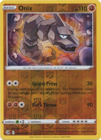 Karta Pokémon - Fusion Strike - 138/264 - Onix (Reverse Holo)