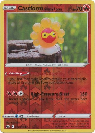 Chilling Reign - 022/198 - Castform Sunny Form (Reverse Holo)