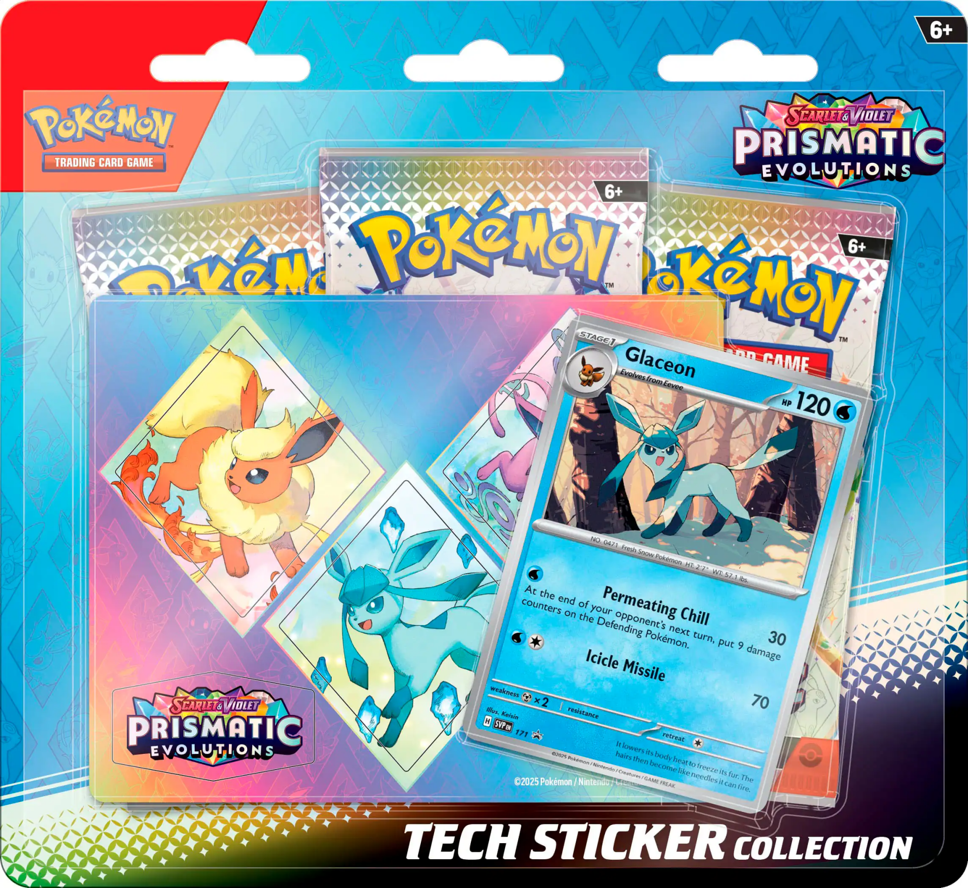 Pokemon Prismatic Evolutions Tech Sticker Collection Glaceon.png