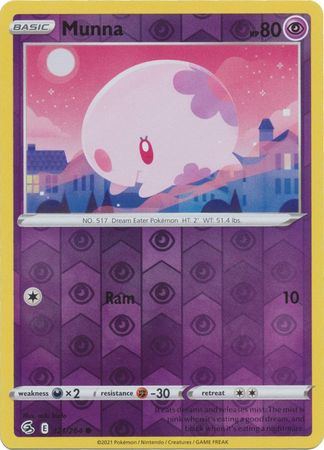 Karta Pokémon - Fusion Strike - 121/264 - Munna (Reverse Holo)
