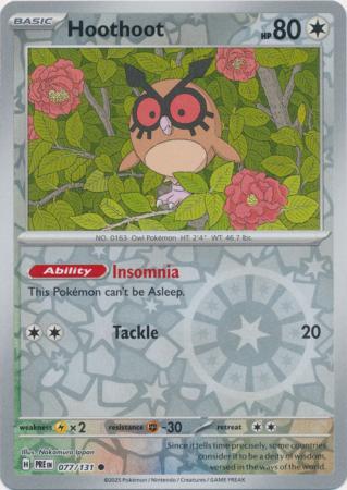 Prismatic Evolutions - 077/131 - Hoothoot (Reverse Holo)