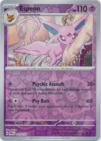 Karta Pokémon - Prismatic Evolutions - 033/131 - Espeon (Reverse Holo)
