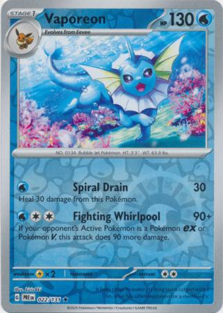 Prismatic Evolutions - 022/131 - Vaporeon (Reverse Holo)
