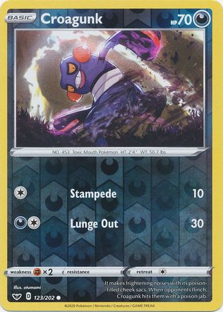 Sword & Shield - 123/202 - Croagunk (Reverse Holo)