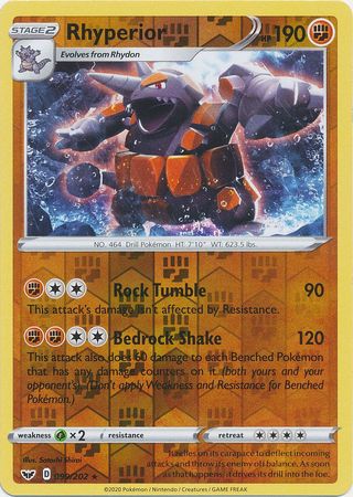 Sword & Shield - 099/202 - Rhyperior (Reverse Holo)