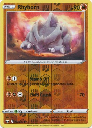 Sword & Shield - 097/202 - Rhyhorn (Reverse Holo)