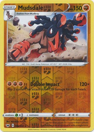 Sword & Shield - 106/202 - Mudsdale (Reverse Holo)