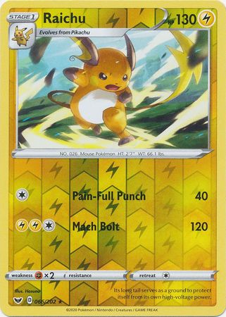 Sword & Shield - 066/202 - Raichu (Reverse Holo)