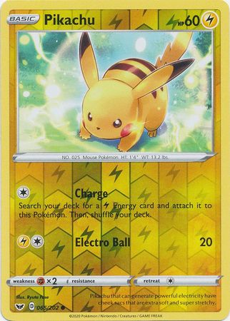 Sword & Shield - 065/202 - Pikachu (Reverse Holo)