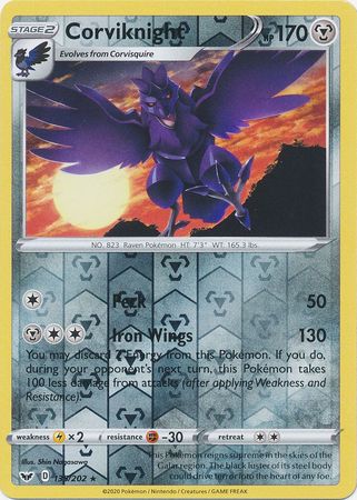 Sword & Shield - 135/202 - Corviknight (Reverse Holo)