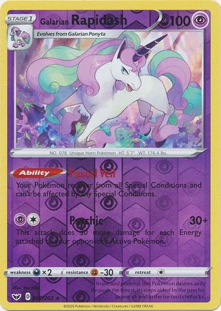 Sword & Shield - 082/202 - Galarian Rapidash (Reverse Holo)