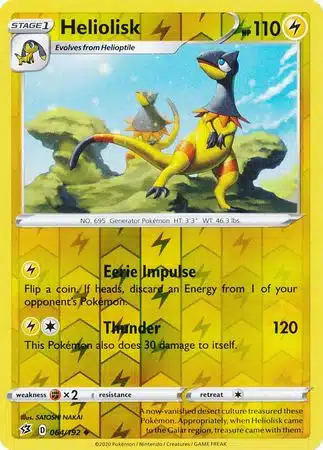 Rebel Clash - 064/192 - Heliolisk (Reverse Holo) Rebel Clash - 064/192 - Heliolisk (Reverse Holo)