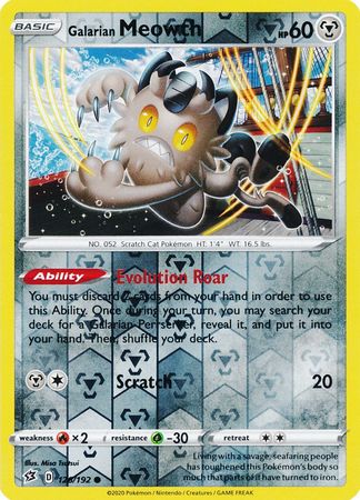 Rebel Clash - 126/192 - Galarian Meowth (Reverse Holo)