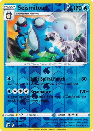 Rebel Clash - 046/192 - Seismitoad (Reverse Holo)