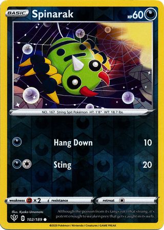 Darkness Ablaze - 102/189 - Spinarak (Reverse Holo)