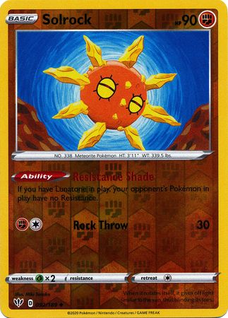 Darkness Ablaze - 092/189 - Solrock (Reverse Holo)