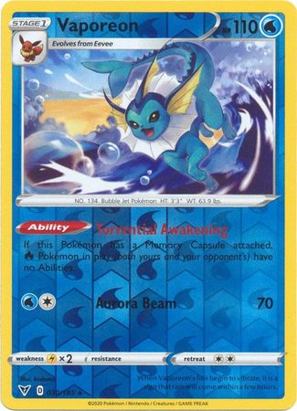 Vivid Voltage - 030/185 - Vaporeon (Reverse Holo)