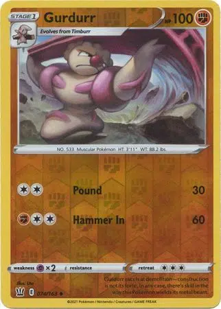 Battle Styles - 074/163 - Gurdurr (Reverse Holo) Battle Styles - 074/163 - Gurdurr (Reverse Holo)