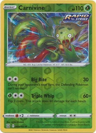 Battle Styles - 009/163 - Carnivine (Reverse Holo)