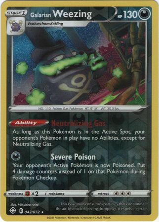 Shining Fates - 042/072 - Galarian Weezing (Reverse Holo)