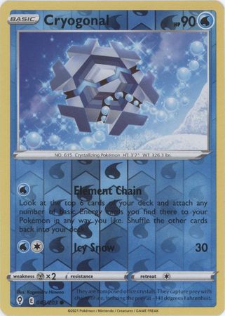 Karta Pokémon - Evolving Skies - 043/203 - Cryogonal (Reverse Holo)