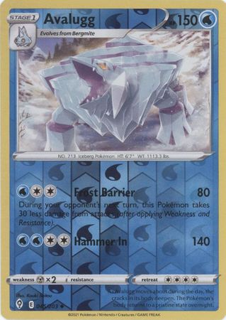 Karta Pokémon - Evolving Skies - 045/203 - Avalugg (Reverse Holo)