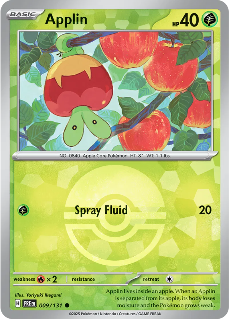 Prismatic Evolutions - 009/131 - Applin (Poké Ball Holo)