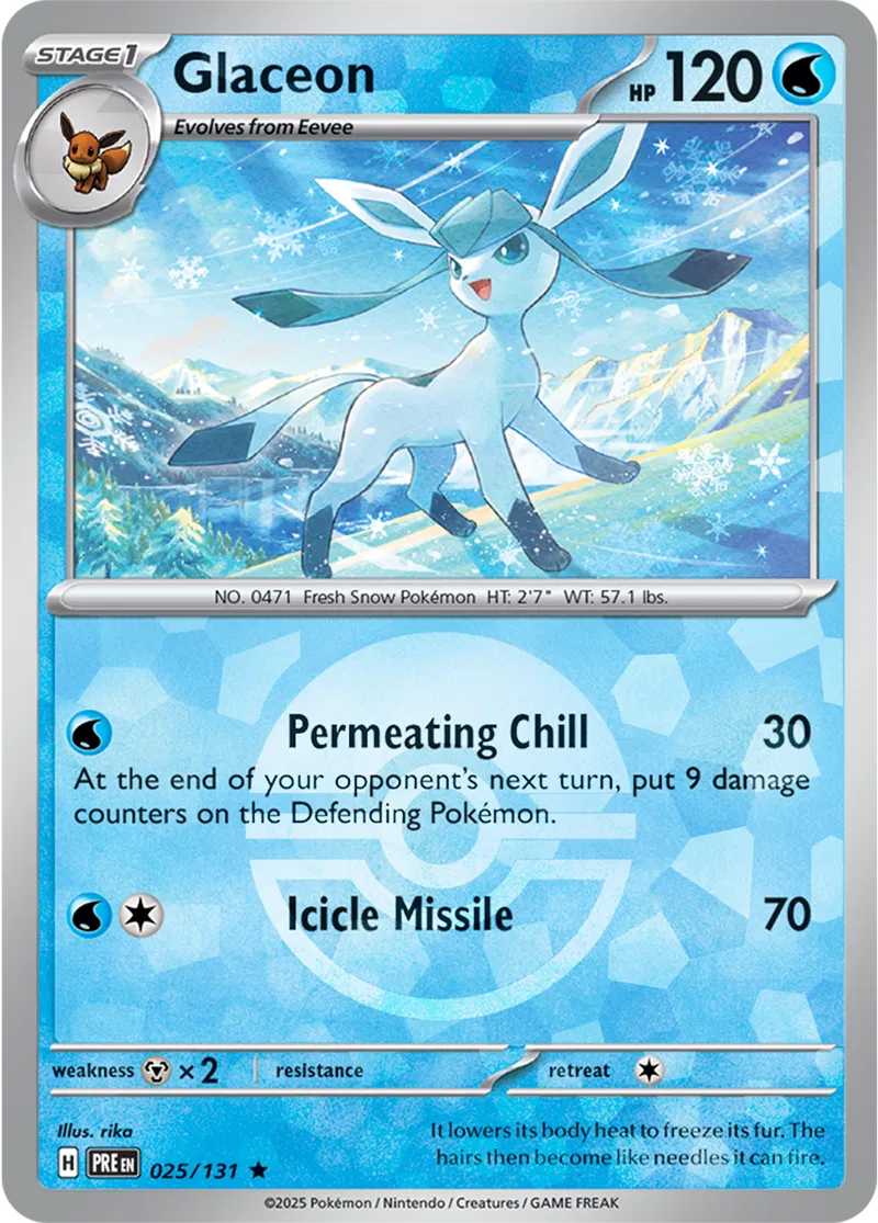 Prismatic Evolutions - 025/131 - Glaceon (Poké Ball Holo)