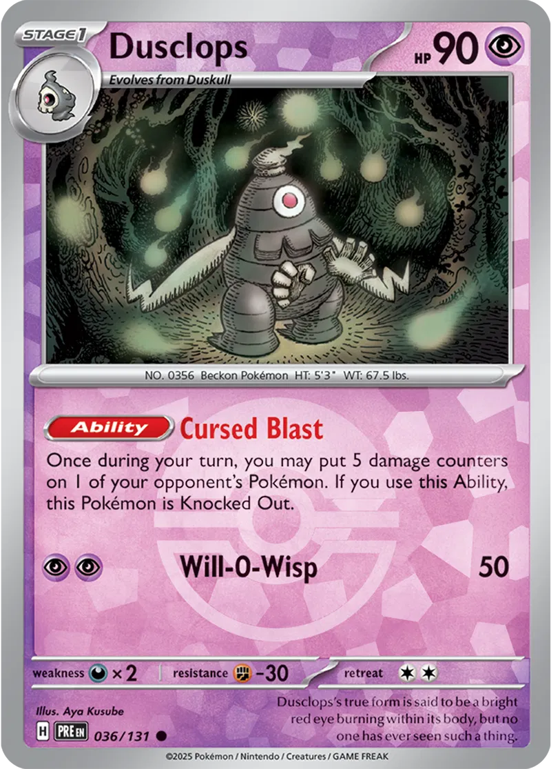 Prismatic Evolutions - 036/131 - Dusclops (Poké Ball Holo)
