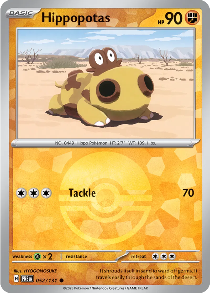 Prismatic Evolutions - 052/131 - Hippopotas (Poké Ball Holo)