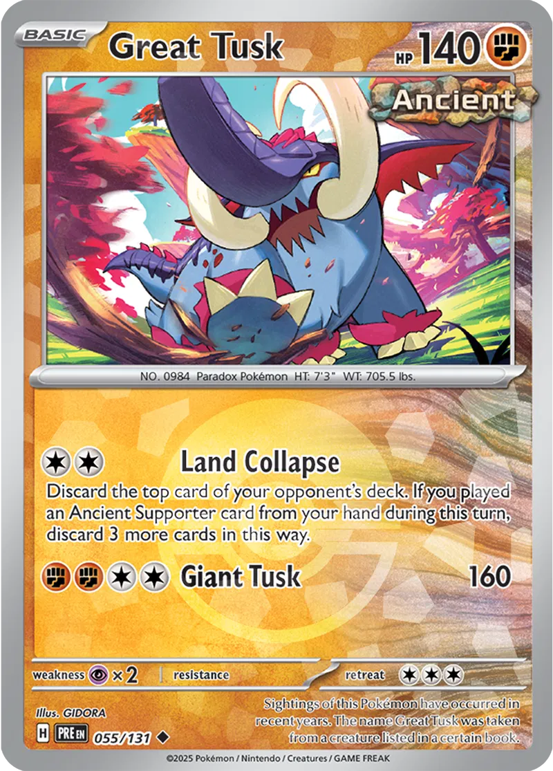 Prismatic Evolutions - 055/131 - Great Tusk (Poké Ball Holo)