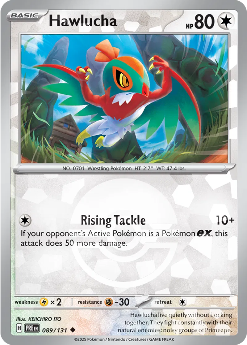 Prismatic Evolutions - 089/131 - Hawlucha (Poké Ball Holo)