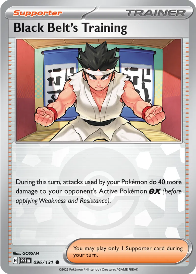 Prismatic Evolutions - 096/131 - Black Belt's Training (Poké Ball Holo)