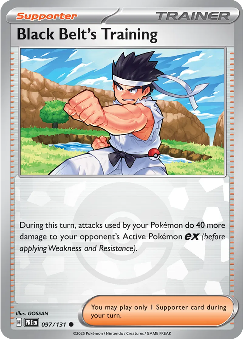 Prismatic Evolutions - 097/131 - Black Belt's Training (Poké Ball Holo)