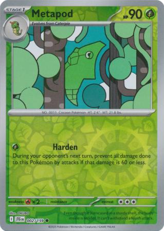 Journey Together - 002/159 - Metapod (Reverse Holo)
