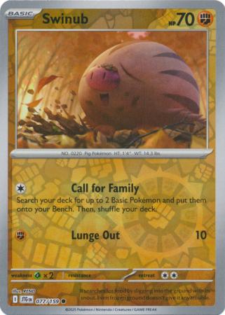 Journey Together - 077/159 - Swinub (Reverse Holo)